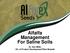 Alfalfa Management For Saline Soils. Dr. Don Miller Dir. of Product Development/Plant Breeder
