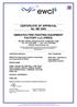 CERTIFICATE OF APPROVAL No. ME 5005 EMIRATES FIRE FIGHTING EQUIPMENT FACTORY LLC (FIREX)