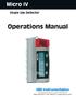 Micro IV. Single Gas Detector. Operations Manual Oak Valley Dr, Ste 20, Ann Arbor MI USA (800) (734)