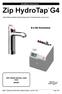 Zip HydroTap. B & BA Residential. Affix Model Number Label Here Installation Instructions