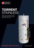 TORRENT STAINLESS ONE NAME. EVERY SOLUTION. OPEN VENTED THERMAL STORE PROVIDING HEATING AND MAINS PRESSURE HOT WATER