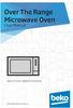 Over The Range Microwave Oven User Manual