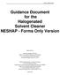 Guidance Document for the Halogenated Solvent Cleaner NESHAP - Forms Only Version