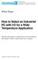 How to Select an Industrial PC with I/O for a Wide Temperature Application