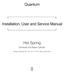 Quantum. Installation, User and Service Manual. Hot Spring