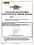 EVOLUTION GAS STEAMER INSTALLATION & OWNERS MANUAL