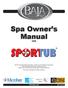 Spa Owner s Manual FOR