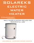 SOLAREKS ELECTRIC WATER HEATER WALL HUNG ELECTRIC BOILER FOR RESIDENTIAL USE SOLAREKS - ELECTRIC WATER HEATER
