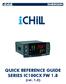 QUICK REFERENCE GUIDE SERIES IC100CX FW 1.8 (rel. 1.0)