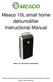 Meaco 10L small home dehumidifier Instructional Manual