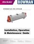 HYDRAULIC OIL COOLER. Installation, Operation & Maintenance Guide