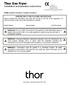 Thor Gas Fryer Installation and Operation Instructions