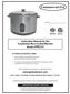 Instruction Manual for the Countertop Rice Cooker/Warmer Model CPRC25