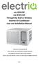 eiq-wwu9k eiq-wwu12k Through the Wall or Window Inverter Air Conditioner User and Installation Manual