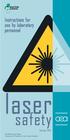 Instructions for use by laboratory personnel. laser. safety. Pôle Maîtrise des Risques Direction de la Protection et de la Sûreté Nucléaire