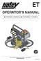 OPERATOR S MANUAL. ET D ( ) ET Dx2 ( ) For the dealer nearest you consult our web page at