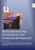 Waste and recycling provisions for new residential developments