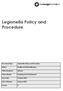 Legionella Policy and Procedure