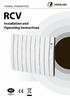 RCV Installation and Operating Instructions