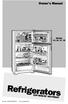 Owner s Manual. Models 14, 16, 17, 18. Refrigerators TOP-MOUNT NO-FROST