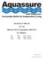 Installation Manual for the Manual Control Aquassure Bathtub For Models: