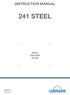 INSTRUCTION MANUAL 241 STEEL APPLY FEATURE PLATE