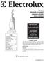 Upright VACUUM CLEANER Household Type OWNER S GUIDE Z2250 SERIES IMPORTANT