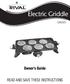 Electric Griddle. Owner s Guide READ AND SAVE THESE INSTRUCTIONS GR225