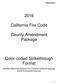 California Fire Code. County Amendment Package. Color-coded Strikethrough Format