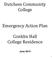 Dutchess Community College. Emergency Action Plan. Conklin Hall College Residence