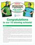2018 Contest Winners! Congratulations. to our 10 winning schools!