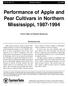 Performance of Apple and Pear Cultivars in Northern Mississippi,
