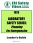 LABORATORY SAFETY SERIES: Planning For Emergencies