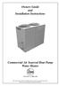 Owners Guide and Installation Instructions Commercial Air Sourced Heat Pump Water Heater