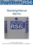 Operating Manual RS6 Pro