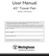 User Manual. 40 Tower Fan MODEL: WFTR40W