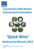 Lincolnshire ADA Branch Environment Committee. Quick Wins. Biodiversity Manual, 2017