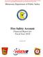 Fire Safety Account Financial Report for Fiscal Year 2018