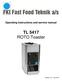 Operating instructions and service manual. TL 5417 ROTO Toaster
