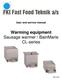 User and service manual. Warming equipment Sausage warmer / BainMarie CL-series