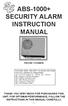 ABS SECURITY ALARM INSTRUCTION MANUAL