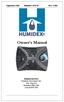 September 2016 Humidex GVS-H Rev. 2.2En. Owner s Manual. Manufactured by: Clairitech Innovations Inc Ohio Rd. Boudreau-West, NB Canada E4P 6N4