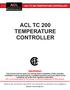 ACL TC 200 TEMPERATURE CONTROLLER