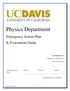 Physics Department. Emergency Action Plan & Evacuation Guide. In compliance with: California Code of Regulations. Title 8, Section 3220