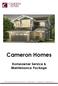 Cameron Homes Homeowner Service & Maintenance Package