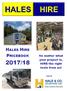HALES HIRE PRICEBOOK. No matter what your project is, HIRE the right tools from us! 2017/18. Part Of