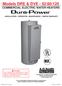 Models DRE & DVE - 52/80/120 COMMERCIAL ELECTRIC WATER HEATERS