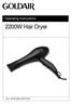 Operating Instructions. 2200W Hair Dryer. Item: GPHD100B, GPHD100R