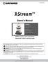 XStream. Owner s Manual. Contents. MODELS: CC1000, CC1500, and Systems IMPORTANT SAFETY INSTRUCTIONS