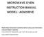 MICROWAVE OVEN INSTRUCTION MANUAL MODEL: AG925BVE